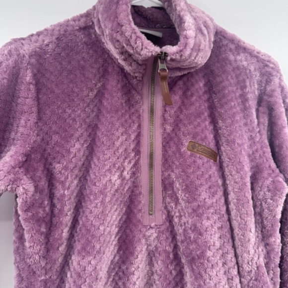 Columbia Sweater Women Medium Purple Fleece 1/2 Zip Pullover Cozy Turtle Neck - Picture 4 of 11